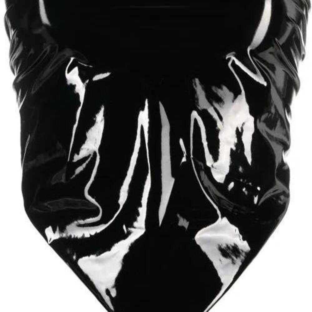 ROTATE BIRGER CHRISTENSEN strapless patent bandana top in Black